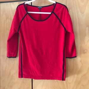 Red and black top from Express